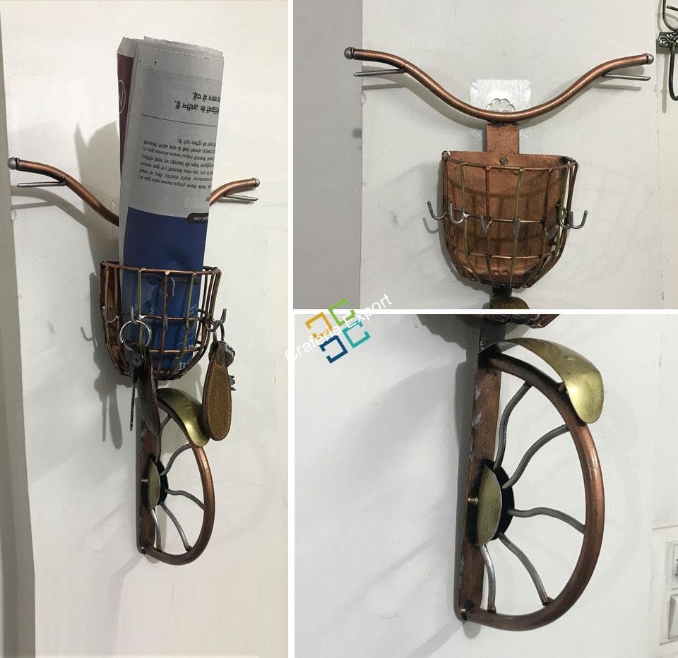 Metallic Cycle Key Holder Showpiece/Wall Hanging For Home Decor