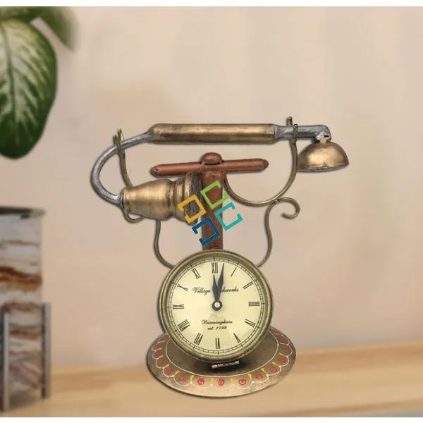 Retro Telephone Model Clock showpiece For Home Decor