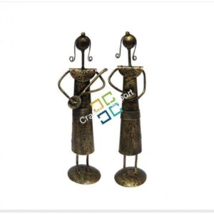 Antique Handicrafts pieces of iron tribal men decorative showpiece (set of 2)