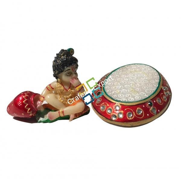 little krishna kanhaiya eating makhan Idol /statue showpiece for gift or home decor