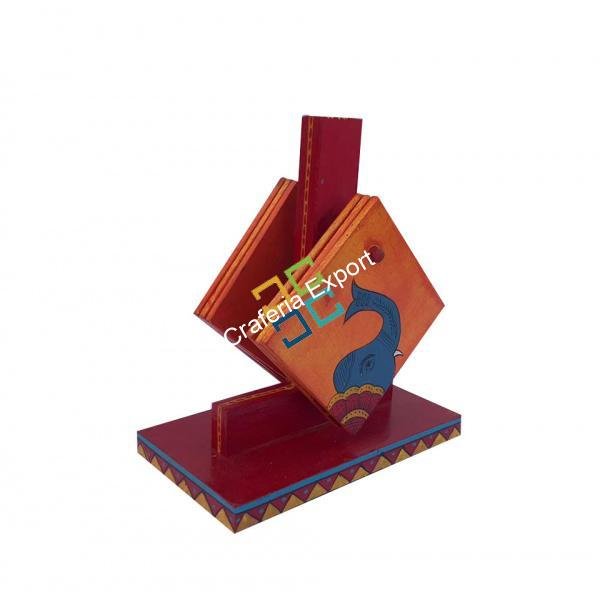 Wooden Tea Coaster Set With Stand for Decoration