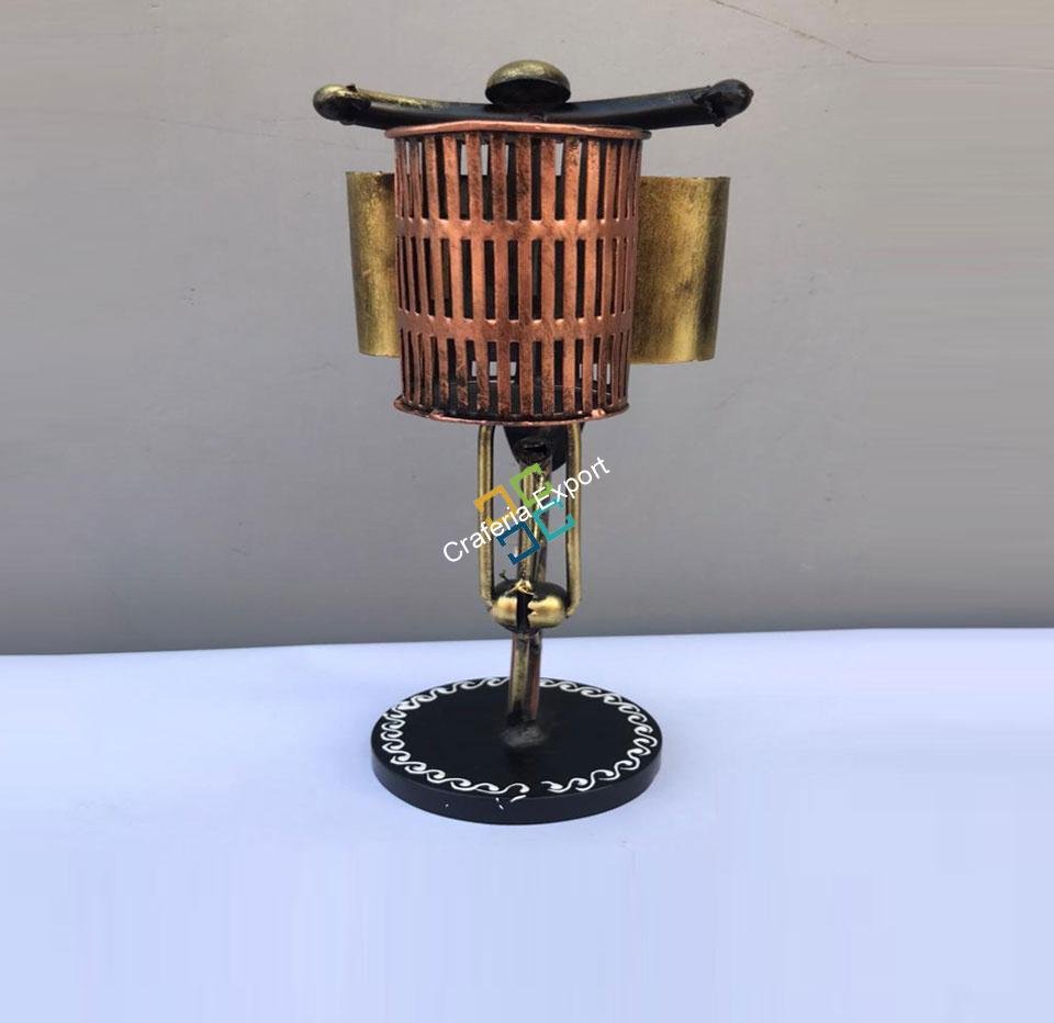 Wrought Iron Pen Holder / Desk Orangier With Attach Card Holder