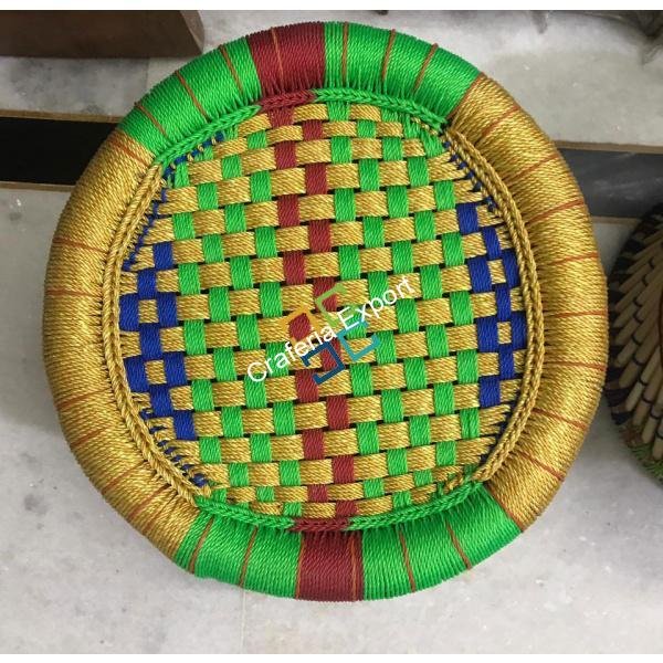 Handcrafted Bamboo Mudda Stool(Set Of 2)