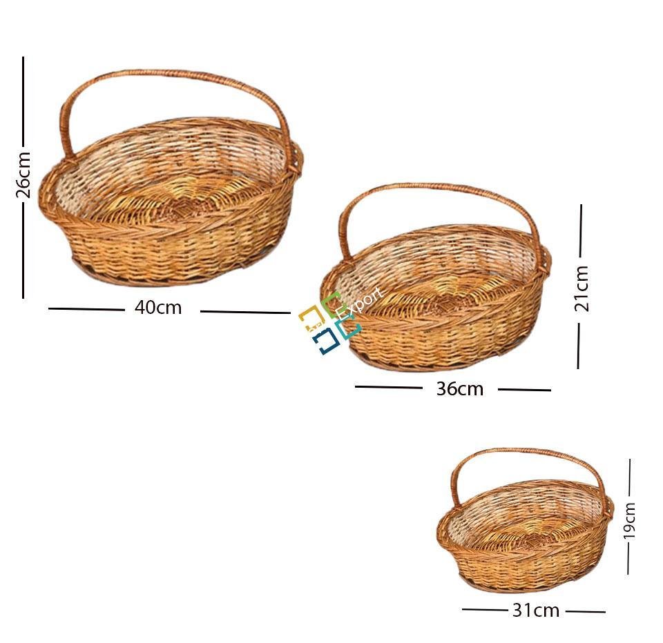 Round Cane Storage Basket/Fruit Basket For Home, Hotel and Restaurant Decor/Gift Item