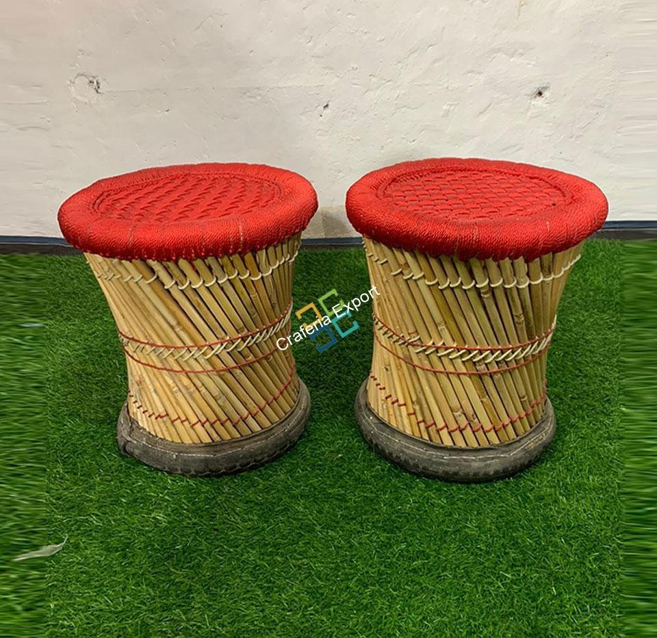 Round Handmade  Mudha Set For Home Office Garden Outdoor