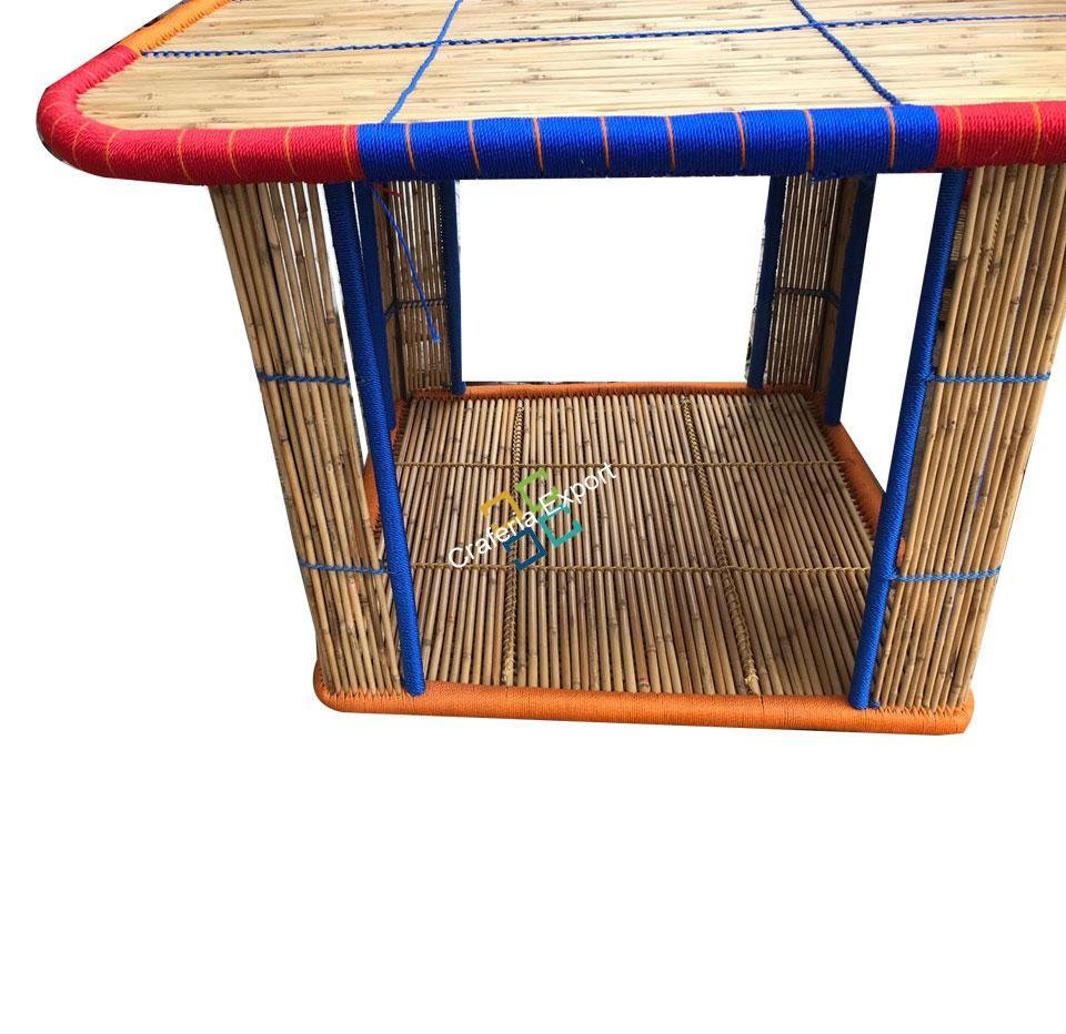Bamboo Crafted Square Table for Garden Dinner living Areas